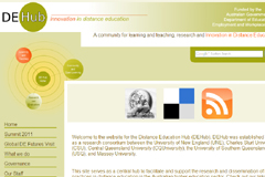 Captura de pantalla del web de DEHub Innovation in Distance Education