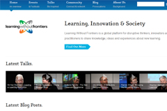 Captura de pantalla del web del congrs Learning Without Frontiers