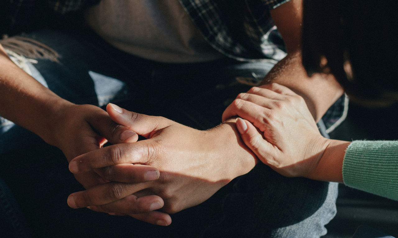 People support each other in a rehab session