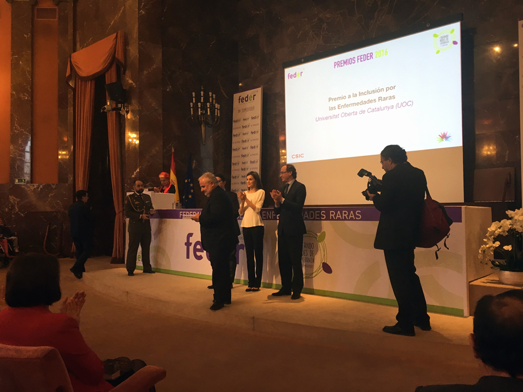 Queen Letizia has given the award to President Planell at a ceremony in Madrid.