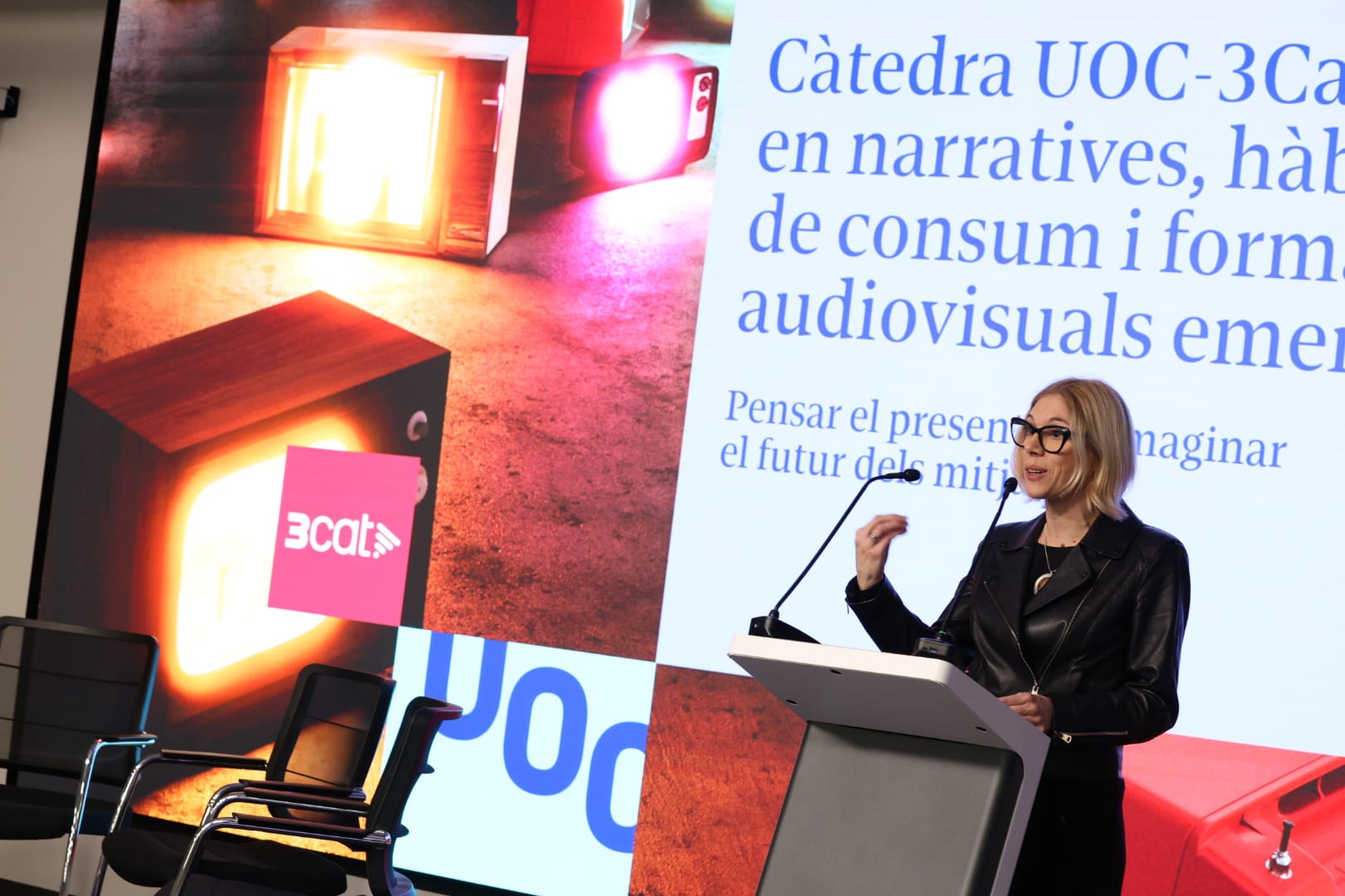 Rosa Romà durante el discurso institucional