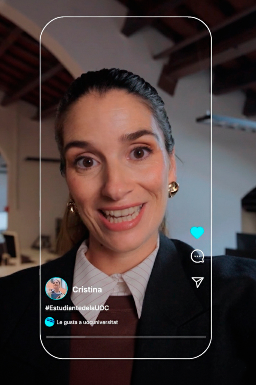 Cristina, estudiante de la UOC video link