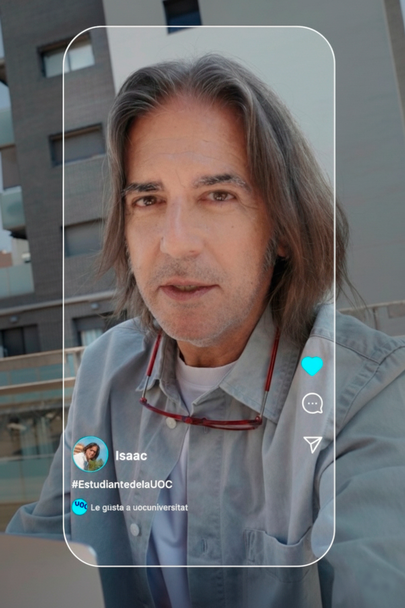 Isaac, estudiante de la UOC video link