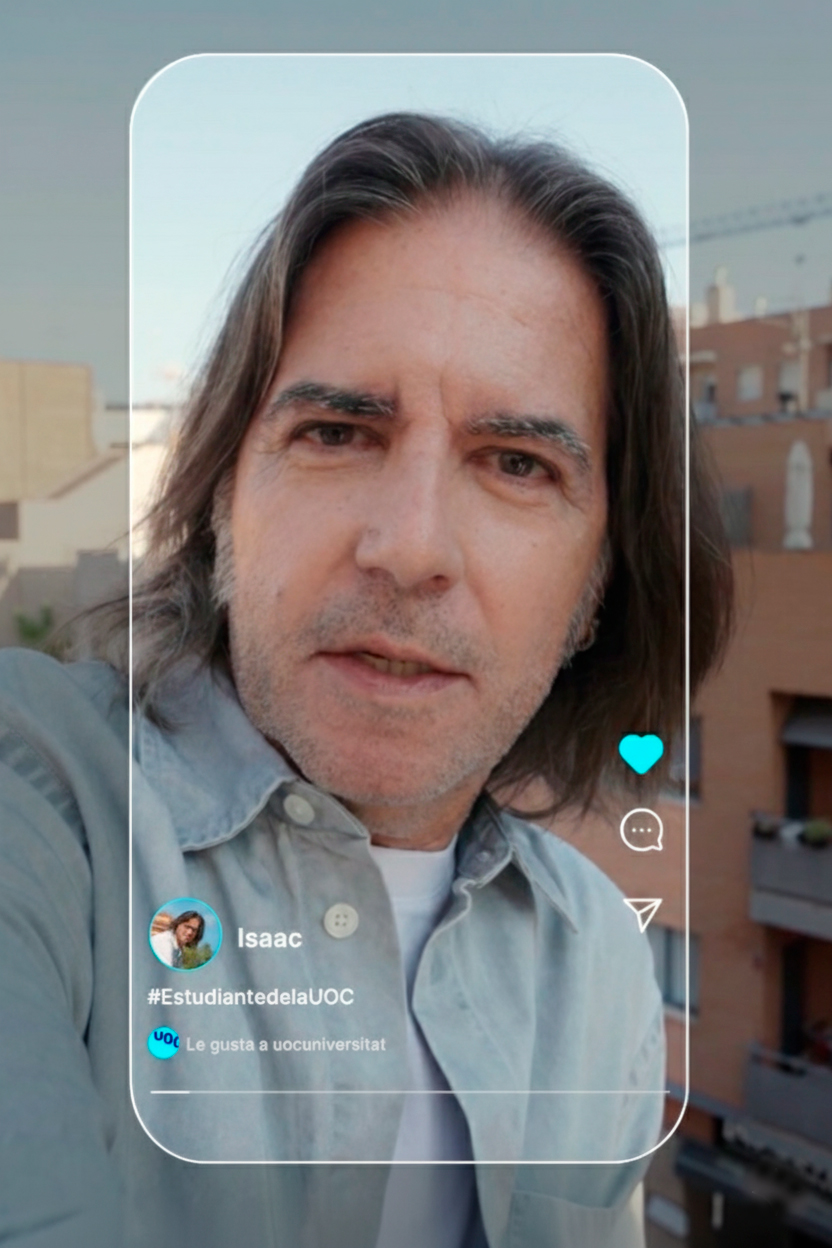 Isaac, estudiante de la UOC video link