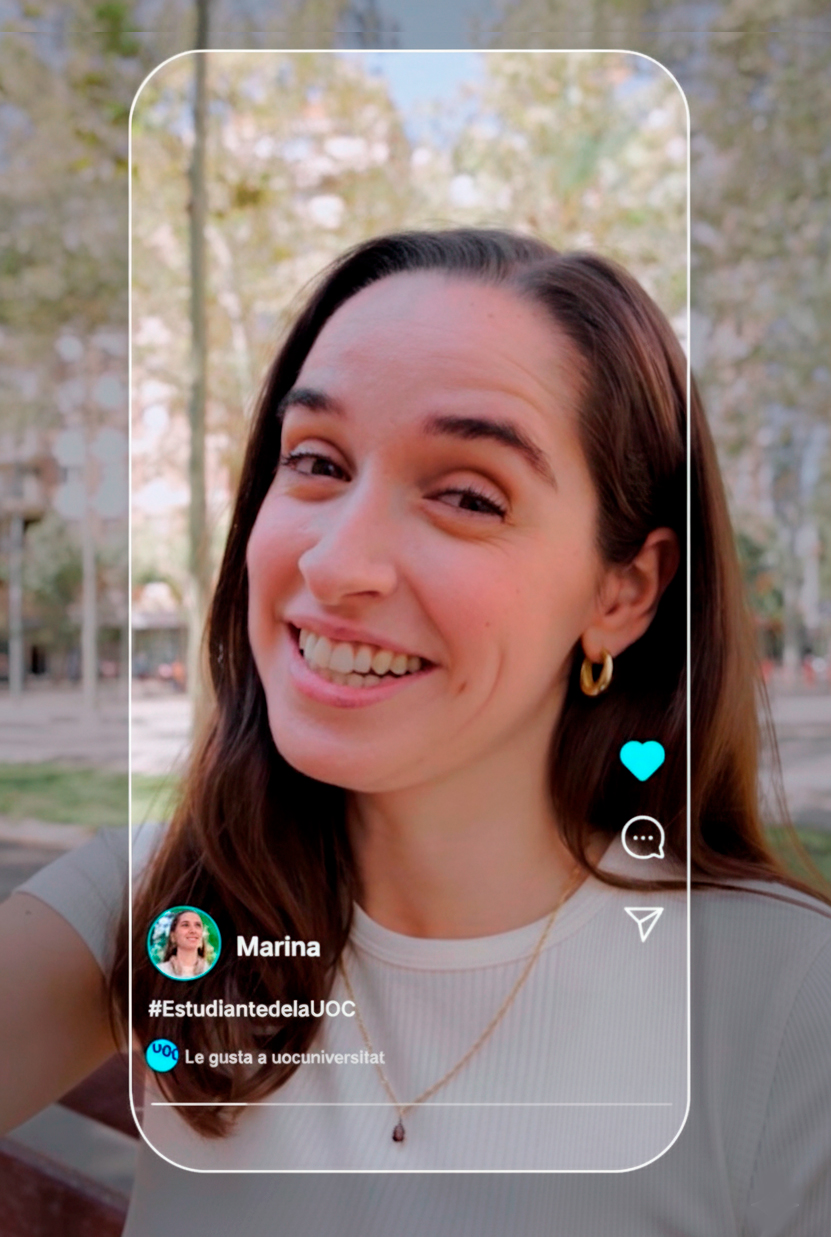 Marina, estudiante de la UOC video link