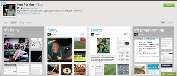 Detalle del 'clipboard' de Ken, uno de los directivos de Clipboard