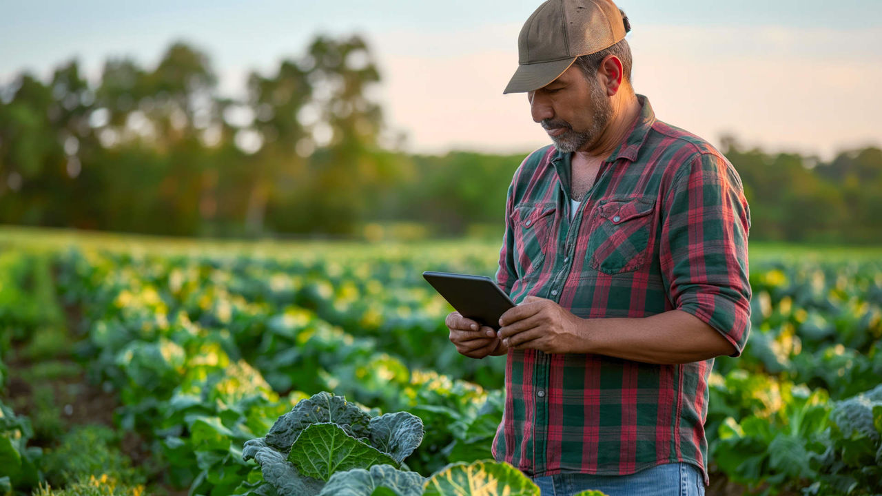 farmer with a tablet