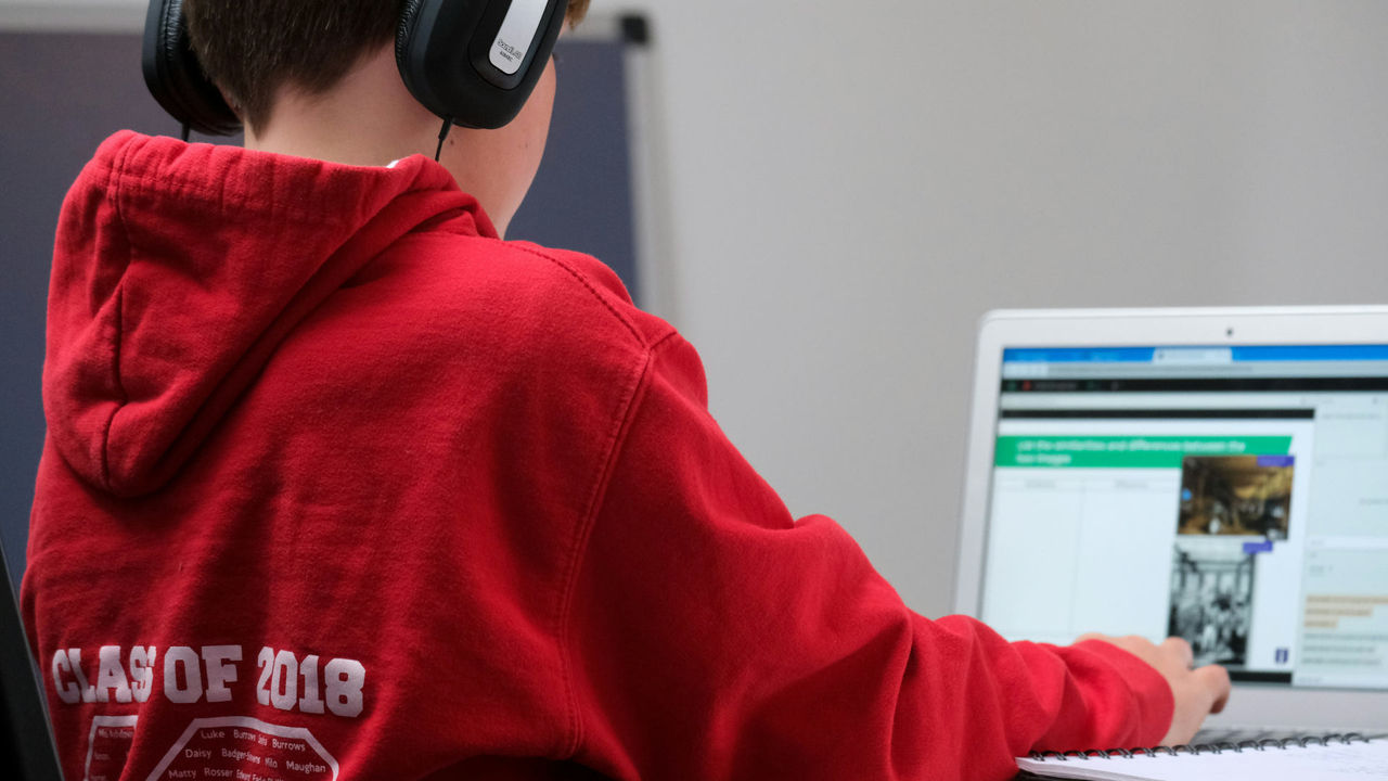 boy with a laptop