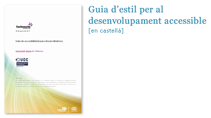 Guia d'estil per al desenvolupament accessible [en castellà]
