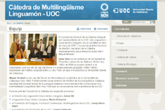 Captura de pantalla del web de la C�tedra de Multiling�isme Linguam�n-UOC